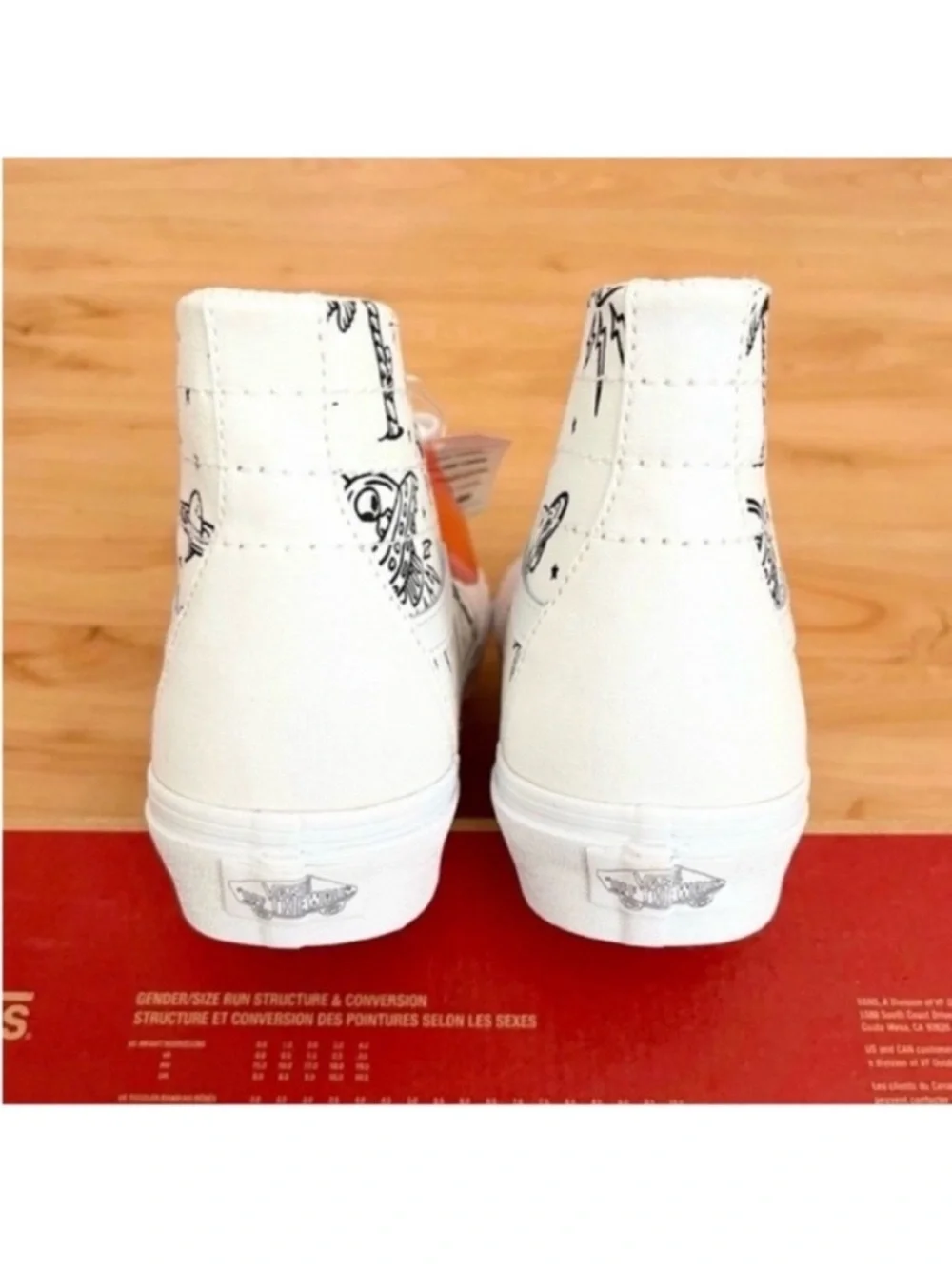 Vans Sk8-Hi Tapered Unidentified U-Paint White Skate Shoes Women 8.5 US